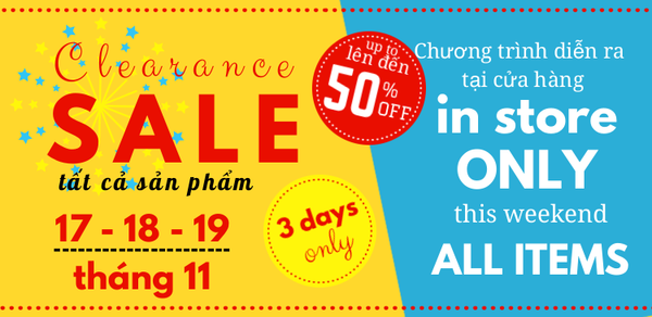 [17-19/11] CLEARANCE SALE 2017
