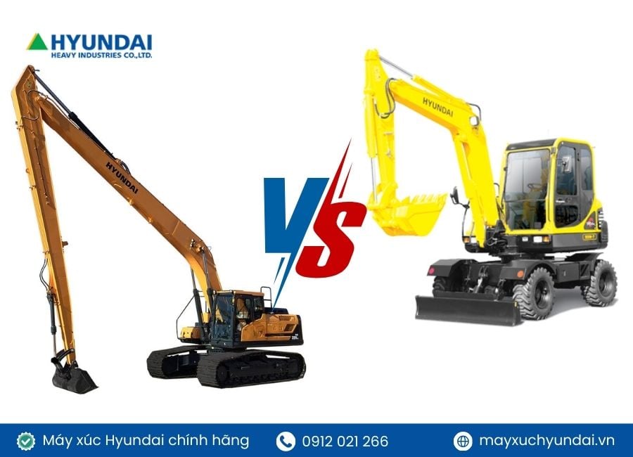 máy xúc cần dài