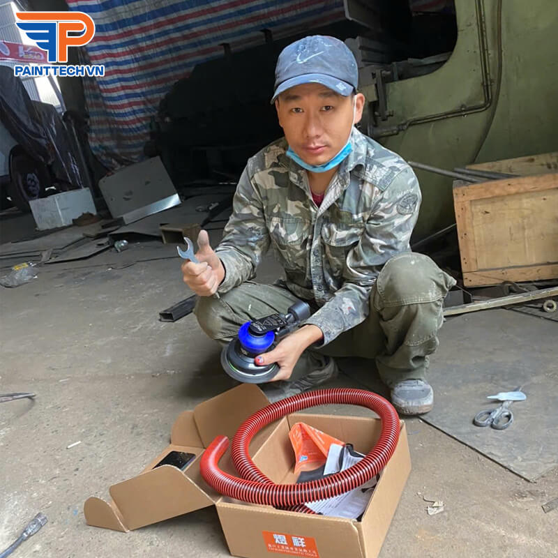 Máy chà nhám hơi đế tròn