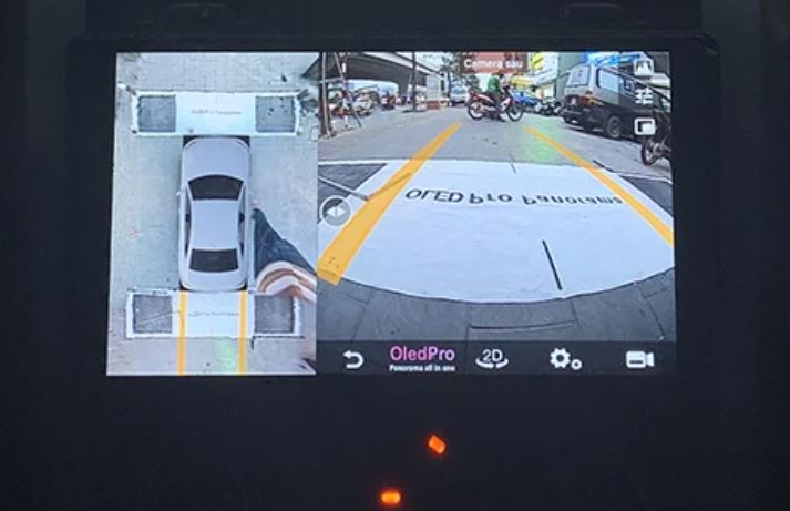 Camera 360 độ liền màn hình android tốt nhất cho xe Kona