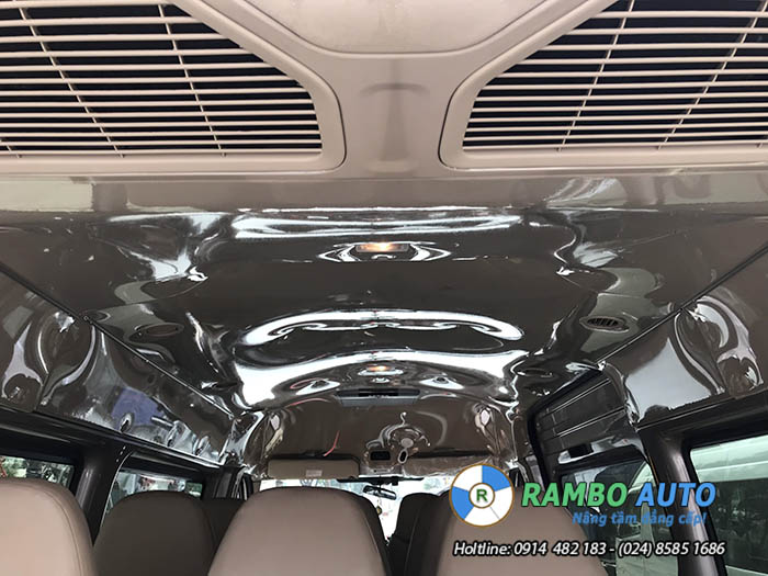 Combo chế ghế gập lưng & bọc trần nilon cho xe 16 chỗ Ford Transit