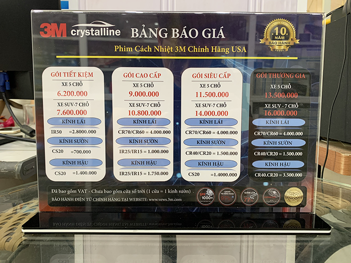 Dán phim cách nhiệt 3M Ceramic men gốm giá bao nhiêu?