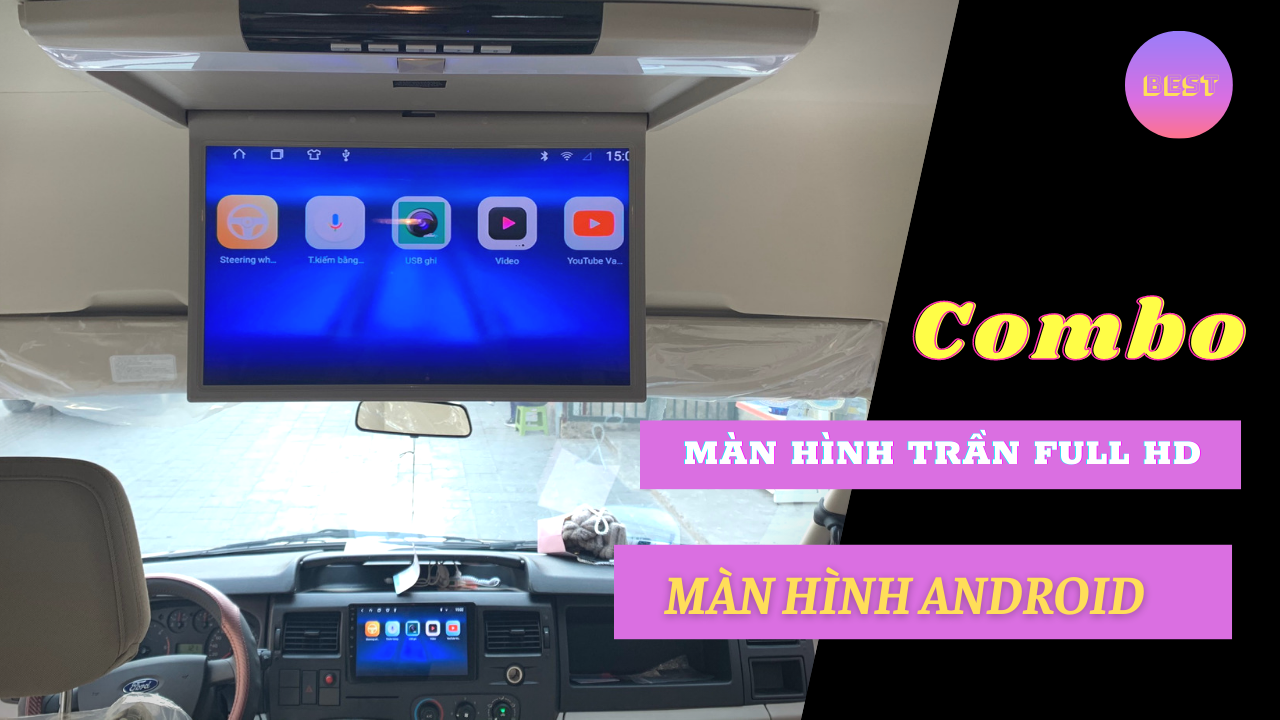 Ford Transit 2021 Lắp Màn Hình Android & Màn Hình Ốp Trần 17inch Full HD ♪♫♬