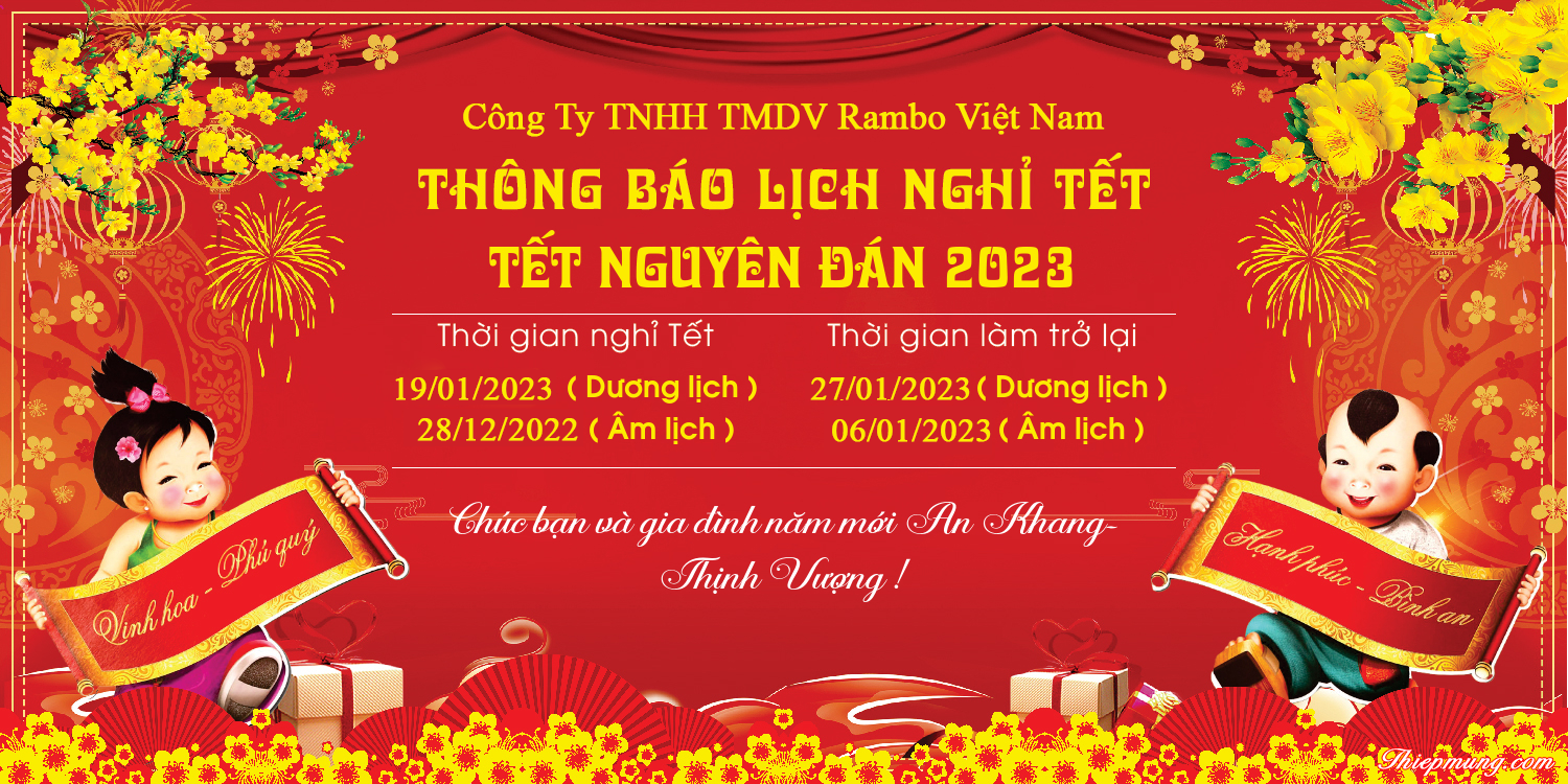 RAMBO AUTO TRÂN TRỌNG THÔNG BÁO LỊCH TẾT NGUYÊN ĐÁN 2023