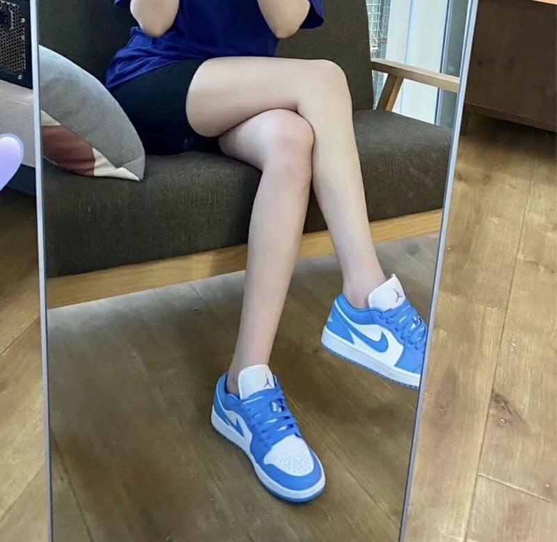 mix jordan 1 low unc blue nữ