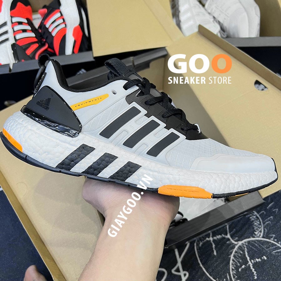 adidas EQT Plus Trắng Sọc Đen Cam siêu cấp rep 1:1