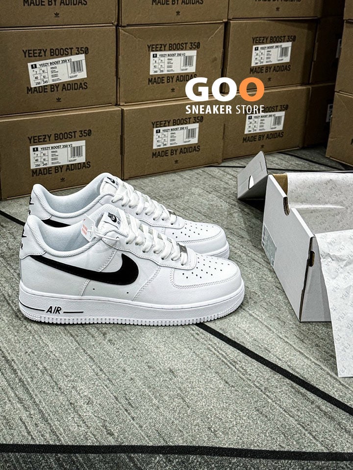 Air Force 1 White Black Swoosh Like Auth, rep 11, siêu cấp