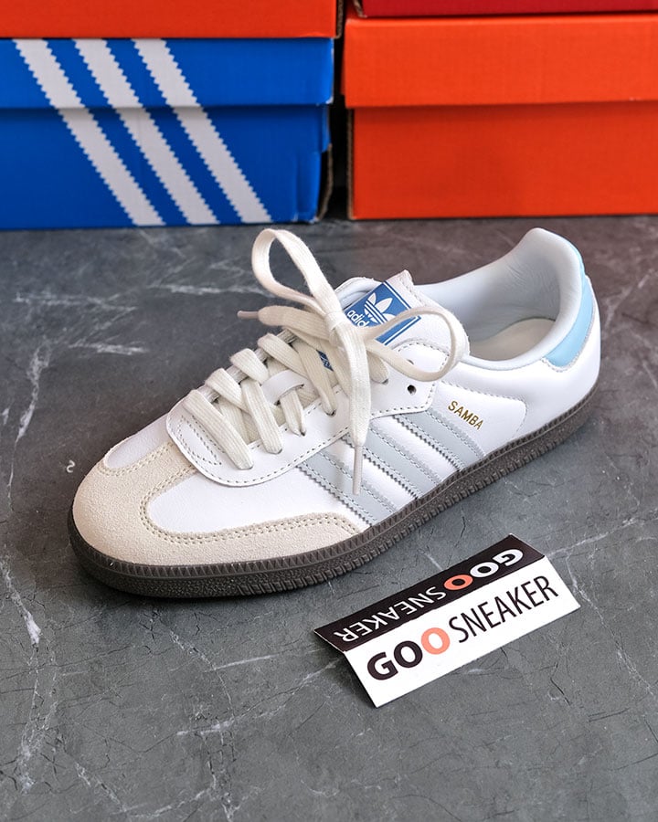 giay samba soc xanh white halo blue rep 11 best quality