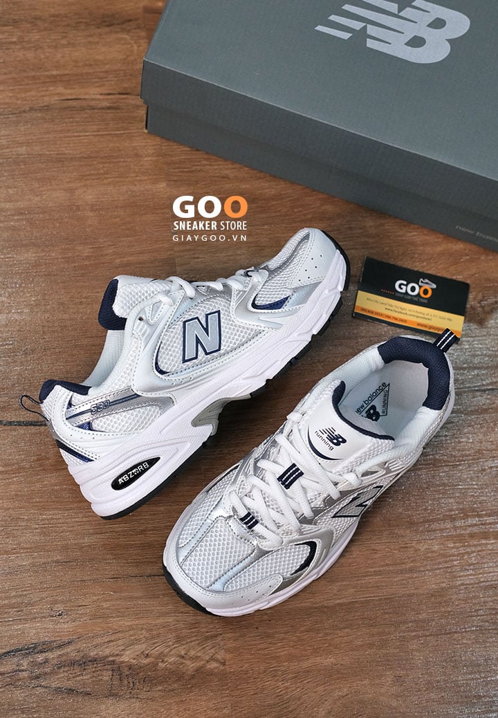 Giày New Balance 530 White Silver Navy rep 11 Like auth best quality