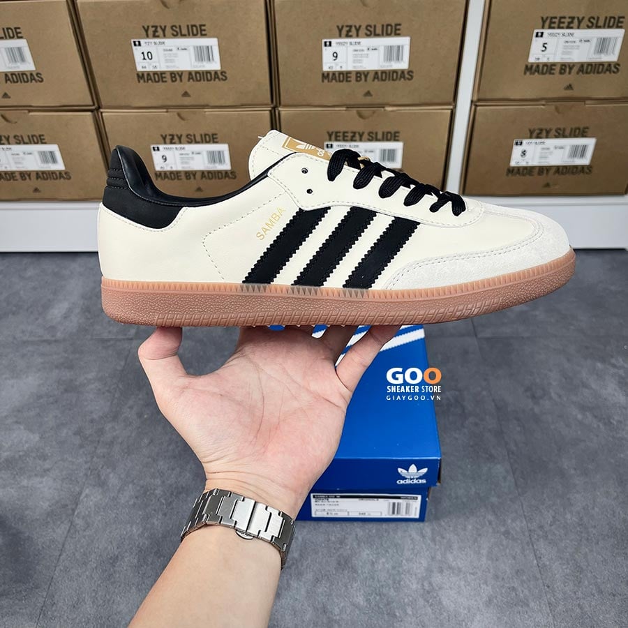 giày adidas samba og cream white sand suede rep 11  like auth
