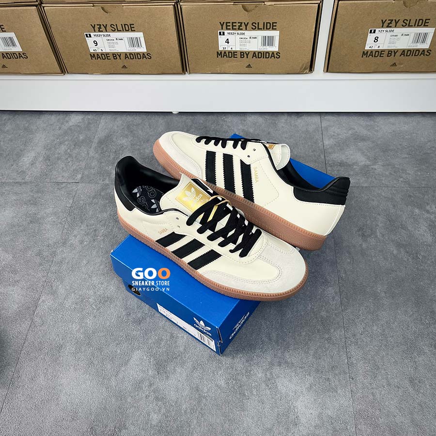 giày adidas samba og cream white sand suede rep 11  like auth
