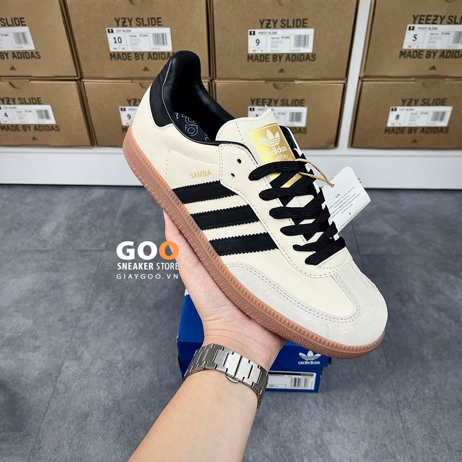 giày adidas samba og cream white sand suede rep 11  like auth