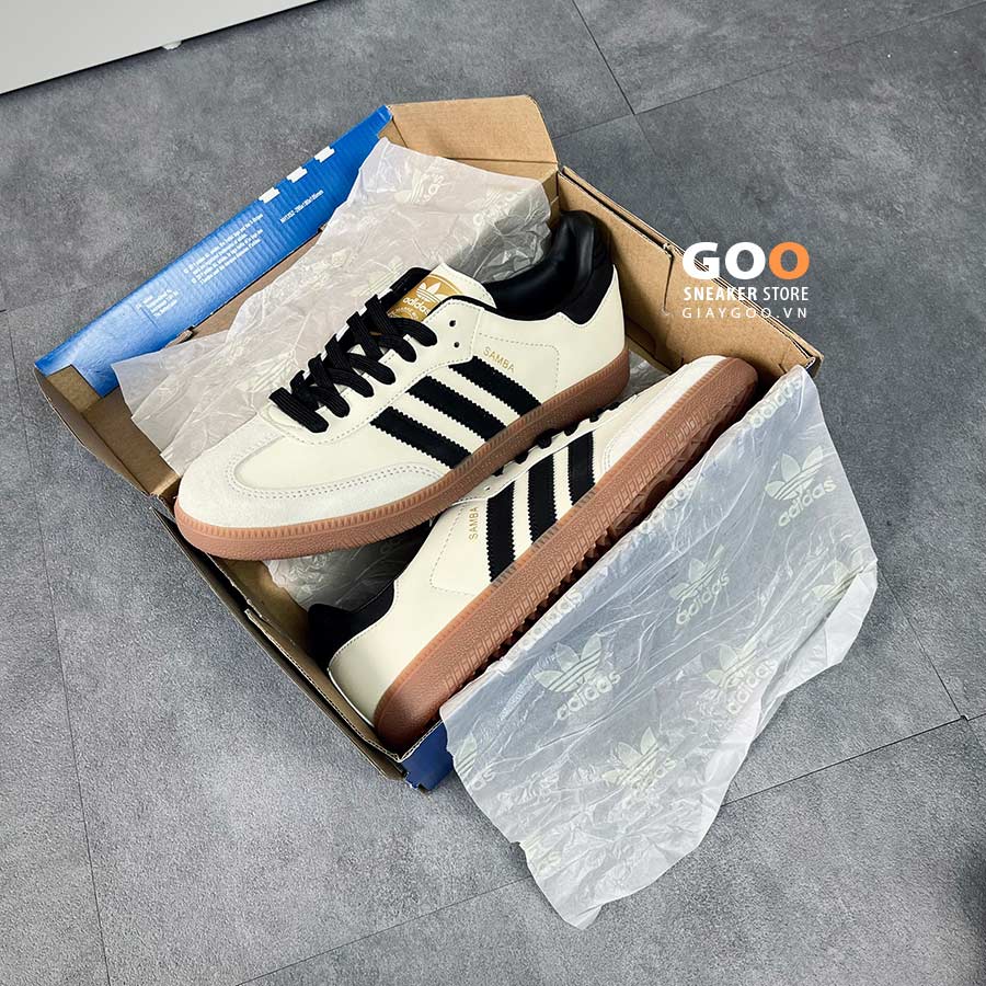 giày adidas samba og cream white sand suede rep 11  like auth