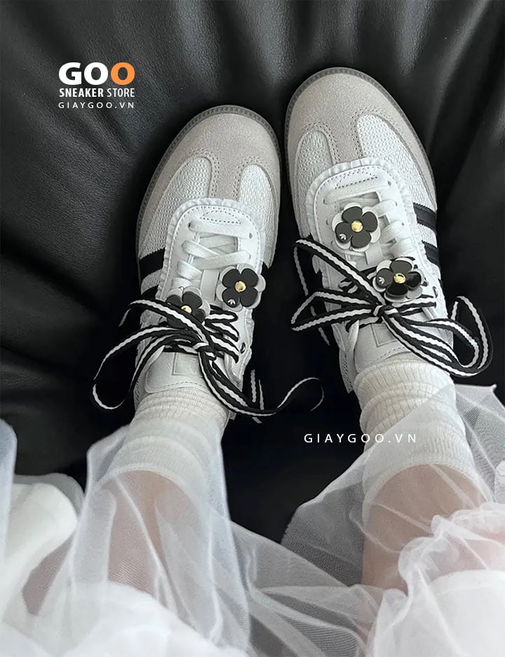 giày Adidas Samba OG Lace Flower outfit lên chân