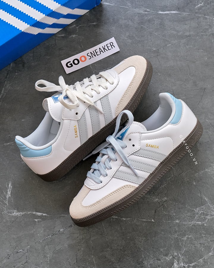 giày Adidas samba og white halo blue rep 11 best quality