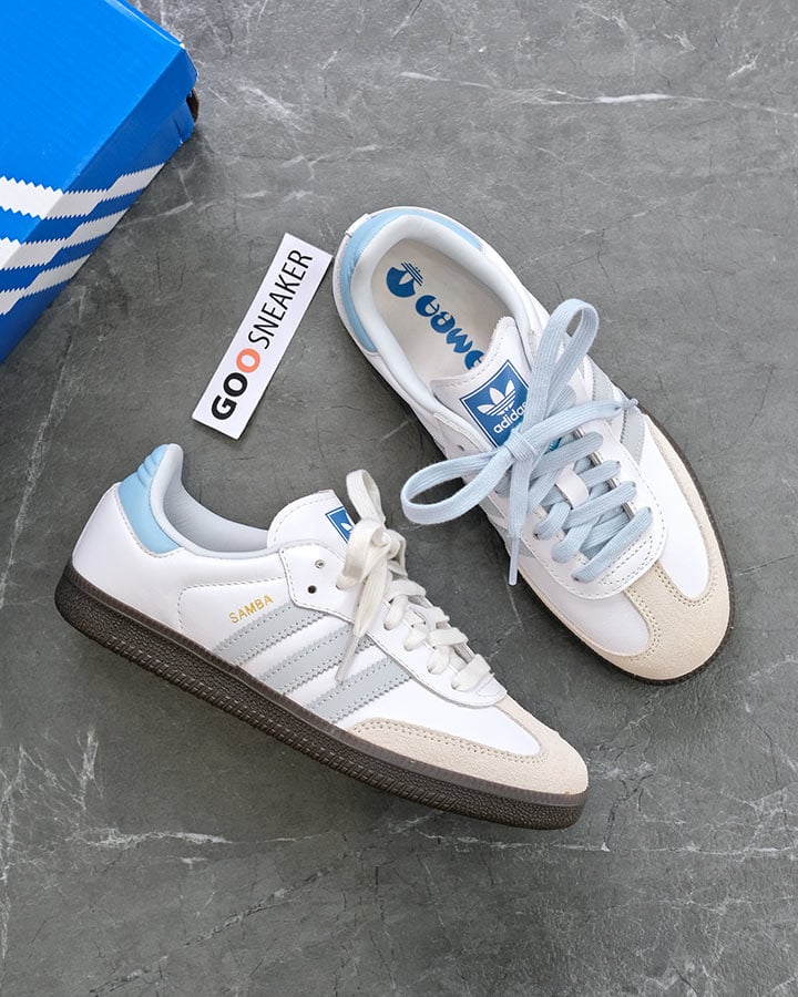 giày Adidas samba og white halo blue rep 11 best quality