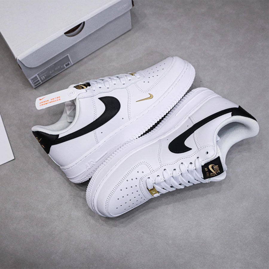 Giày Air Force 1 Essential White Black Gold rep 11 like auth