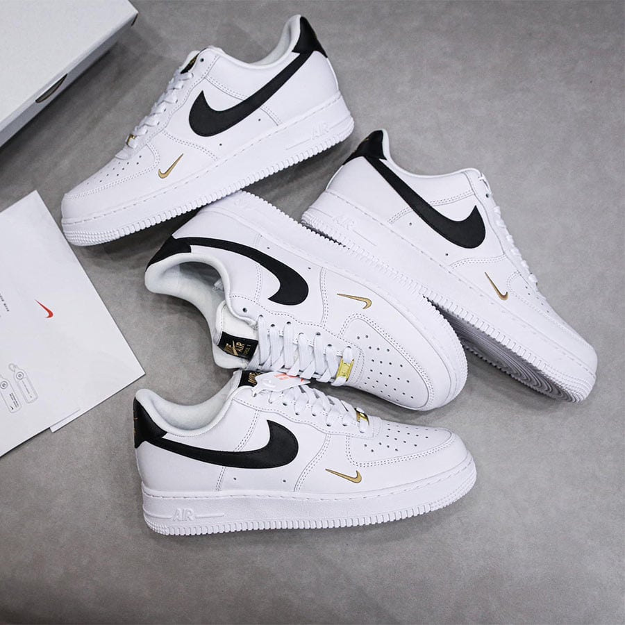 Giày Air Force 1 Essential White Black Gold rep 11 like auth