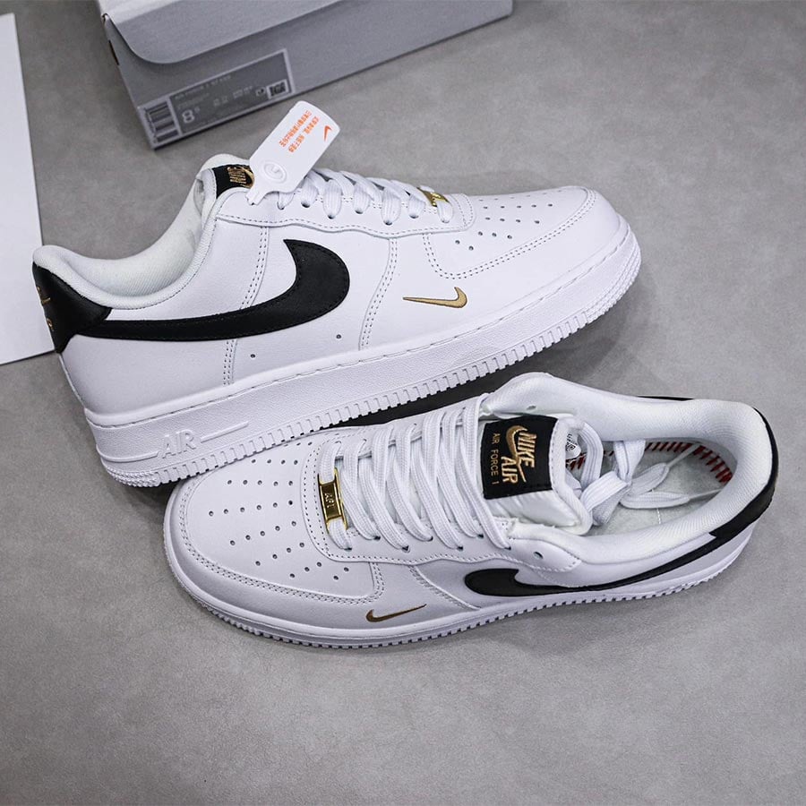 Giày Air Force 1 Essential White Black Gold rep 11 like auth