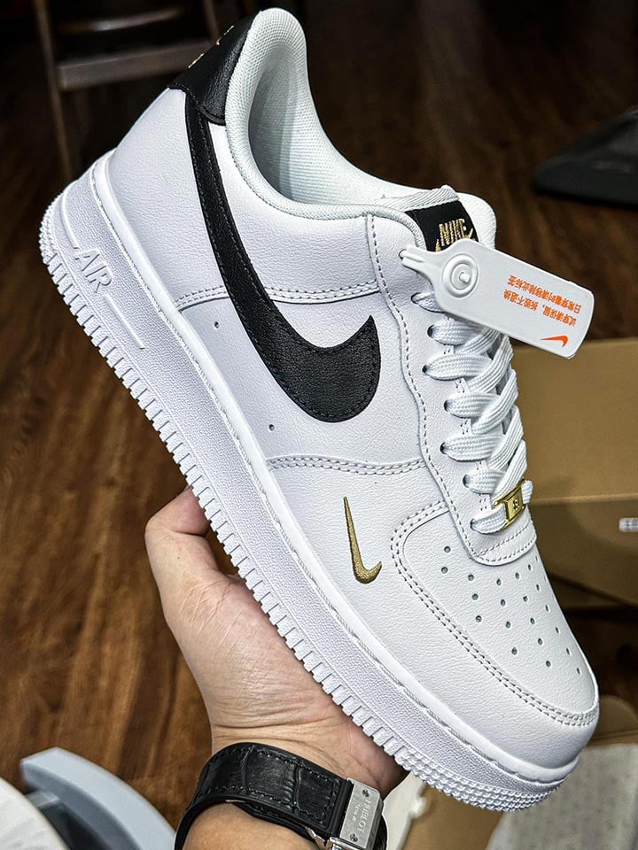 Giày Air Force 1 Essential White Black Gold rep 11 like auth