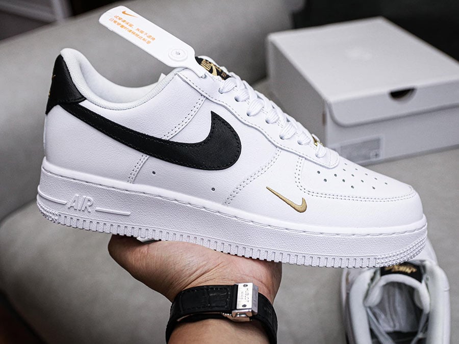 Giày Air Force 1 Essential White Black Gold rep 11 like auth