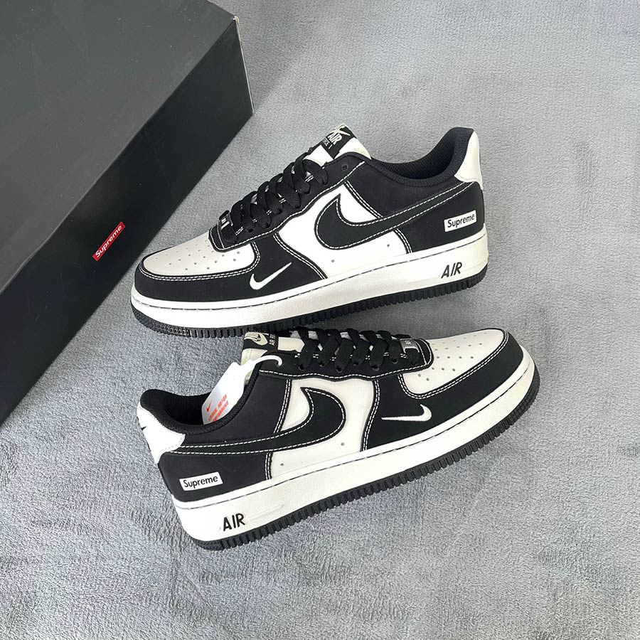 Giày AIR FORCE 1 SUPREME BLACK WHITE rep 11 like auth