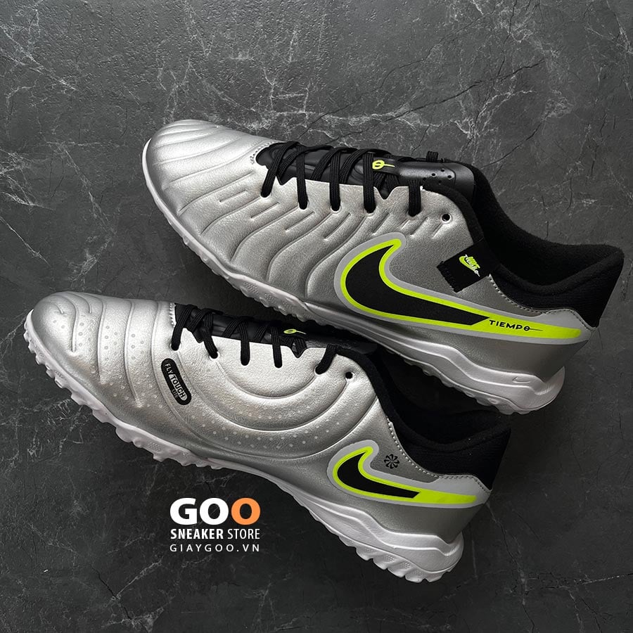 Giày đá banh Nike Tiempo 10 Academy TF xám bạc