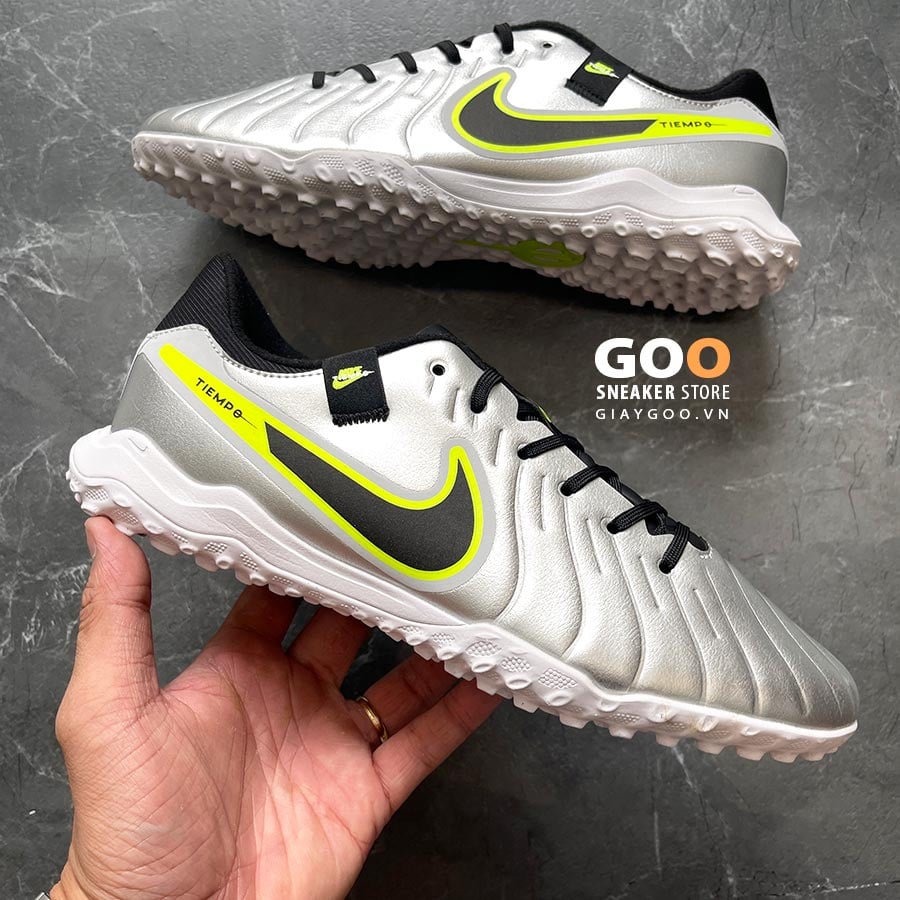 Giày đá banh Nike Tiempo 10 Academy TF xám bạc