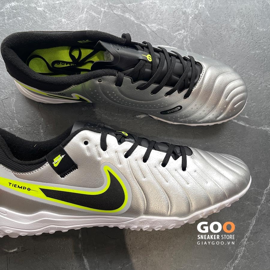 Giày đá banh Nike Tiempo 10 Academy TF xám bạc