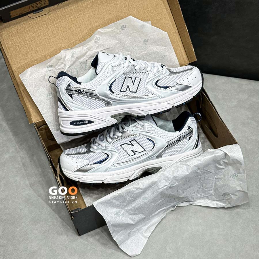 giày New Balance 530 White Silver Navy rep 11 like auth best quality