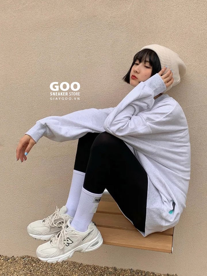 Giày New Balance 530v2 Retro Khaki outfit