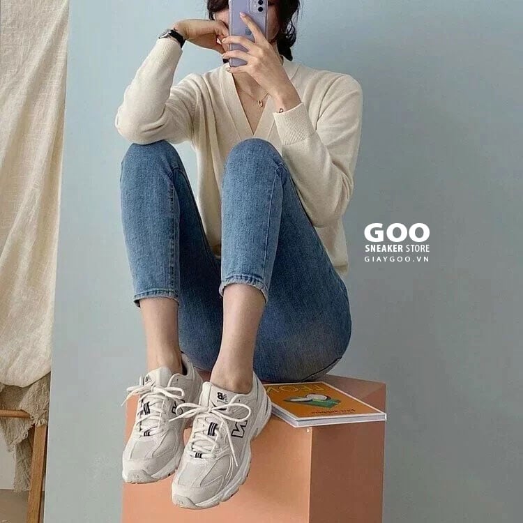 Giày New Balance 530v2 Retro Khaki outfit