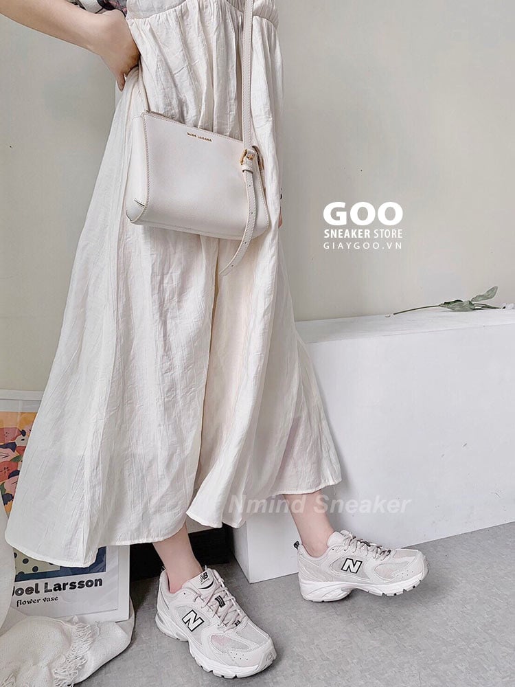 Giày New Balance 530v2 Retro Khaki outfit