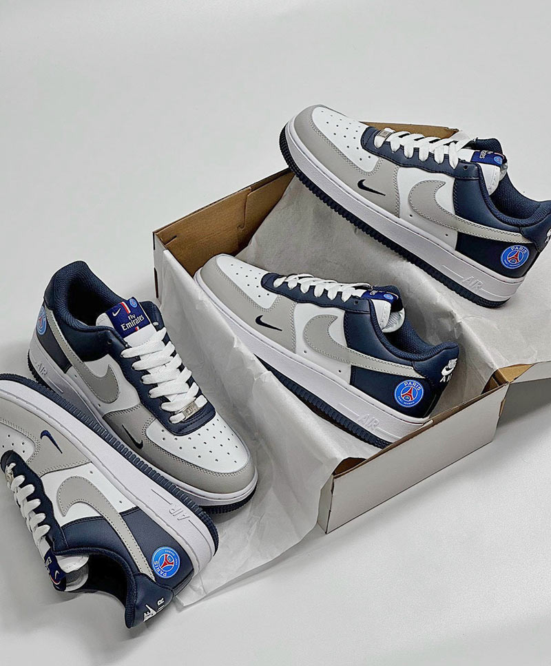 Giày Nike Air force 1 Navy Trắng Xám rep 11 siêu cấp like auth