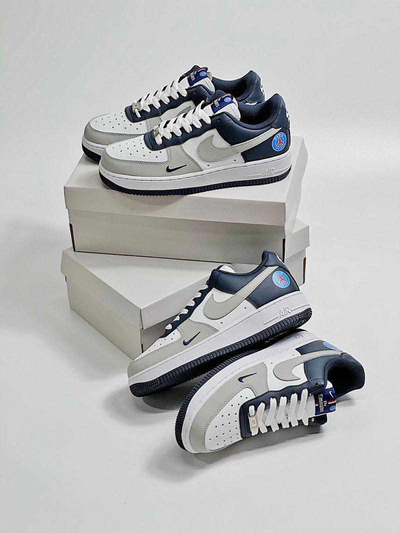 Giày Nike Air force 1 Navy Trắng Xám rep 11 siêu cấp like auth