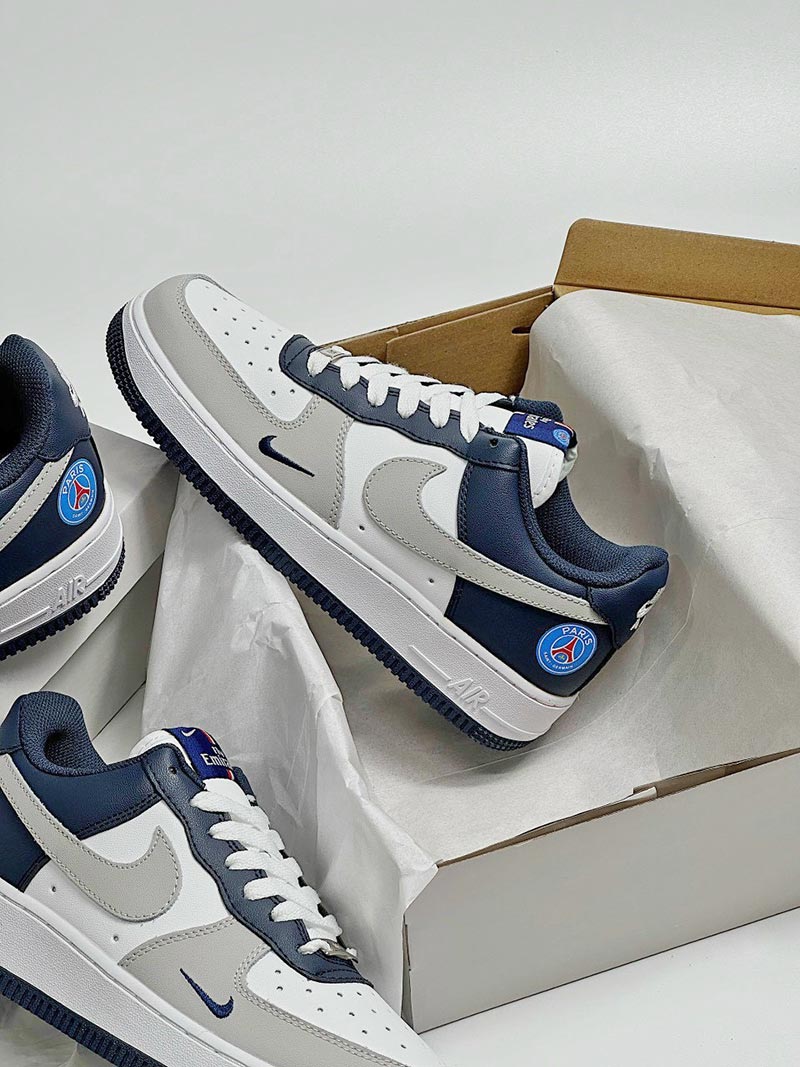 Giày Nike Air force 1 Navy Trắng Xám rep 11 siêu cấp like auth