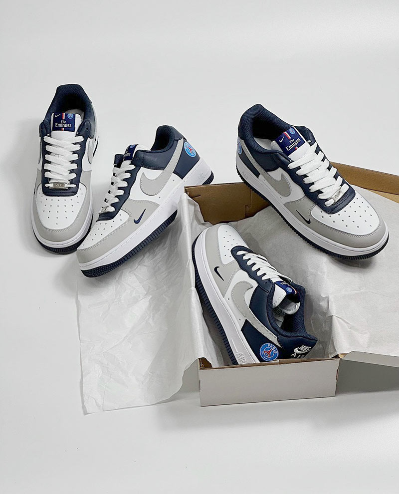 Giày Nike Air force 1 Navy Trắng Xám rep 11 siêu cấp like auth
