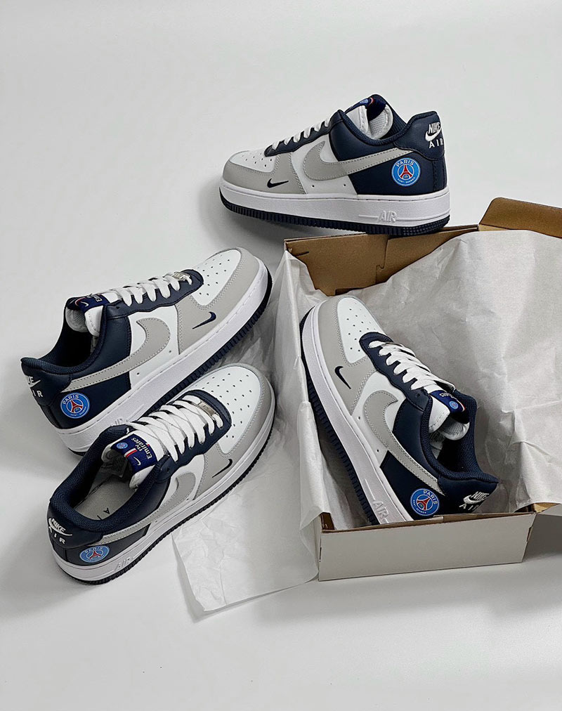 Giày Nike Air force 1 Navy Trắng Xám rep 11 siêu cấp like auth