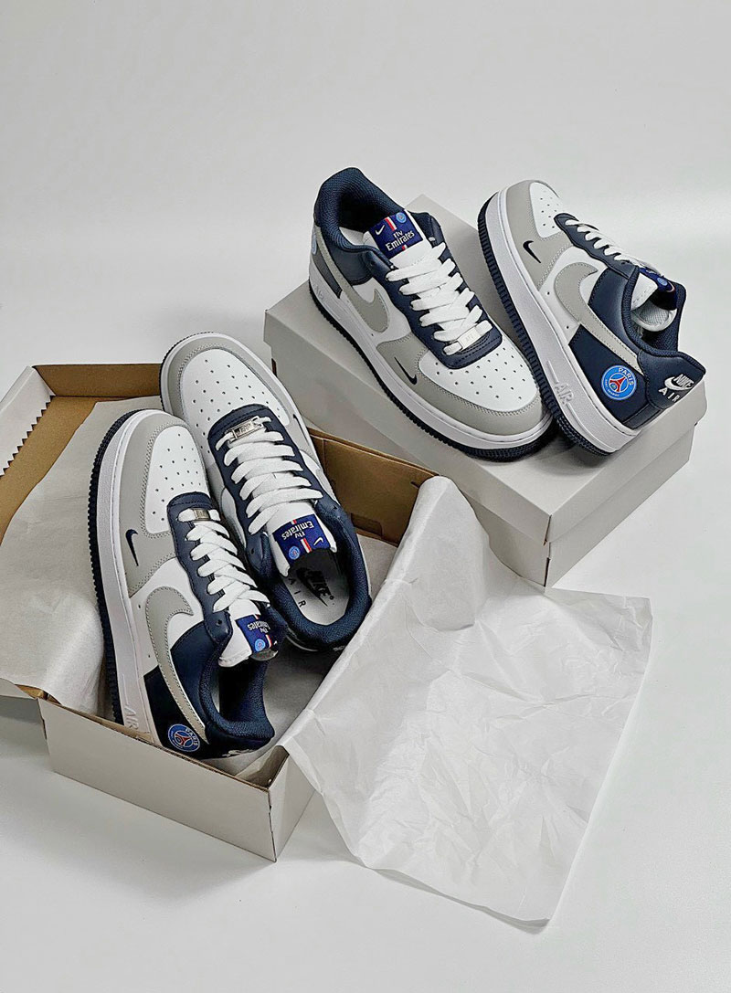 Giày Nike Air force 1 Navy Trắng Xám rep 11 siêu cấp like auth