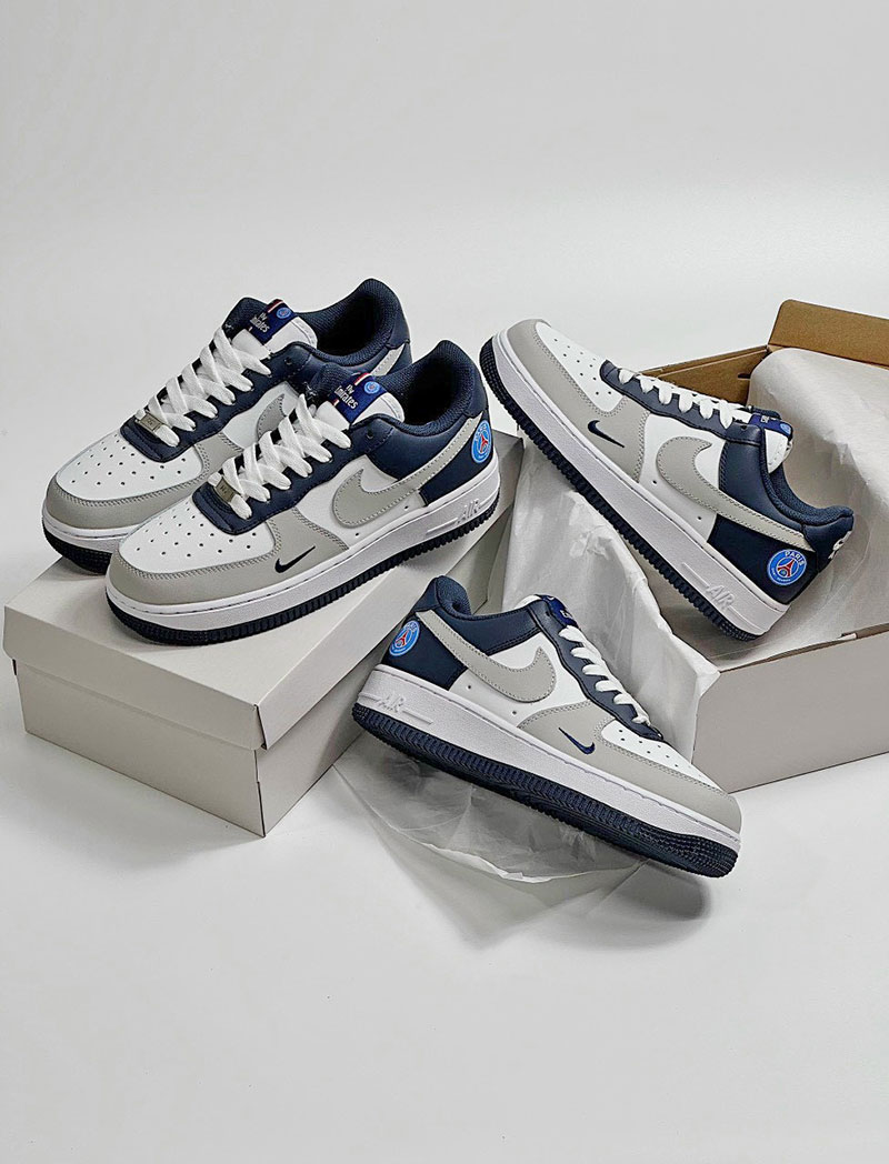 Giày Nike Air force 1 Navy Trắng Xám rep 11 siêu cấp like auth