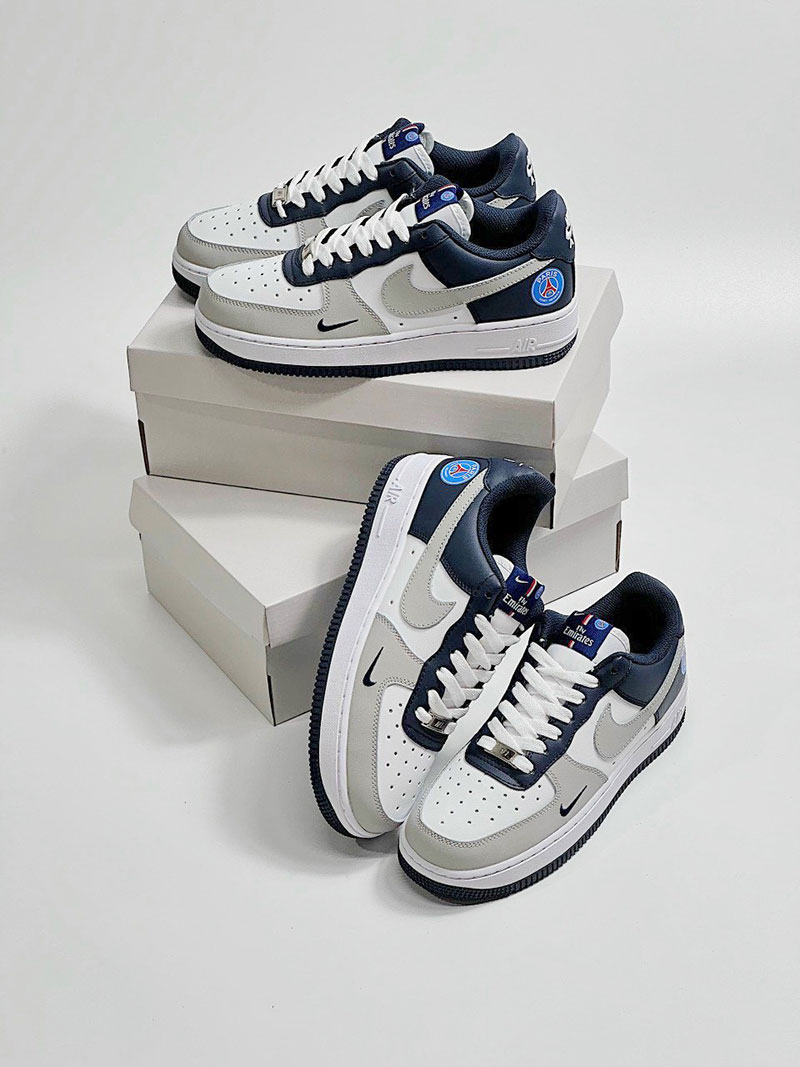 Giày Nike Air force 1 Navy Trắng Xám rep 11 siêu cấp like auth
