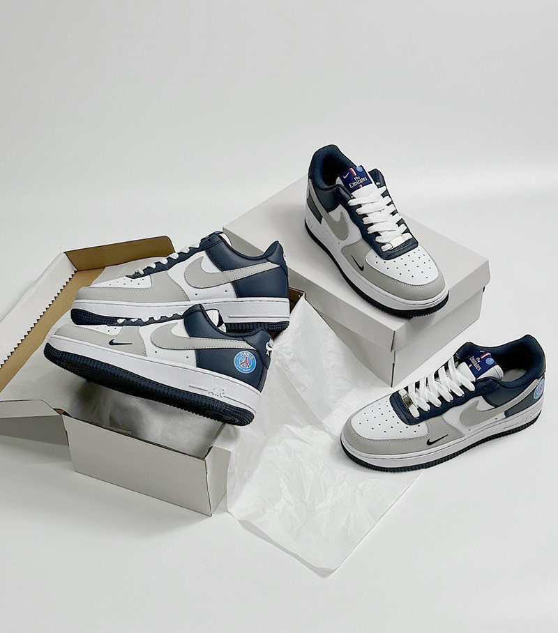 Giày Nike Air force 1 Navy Trắng Xám rep 11 siêu cấp like auth