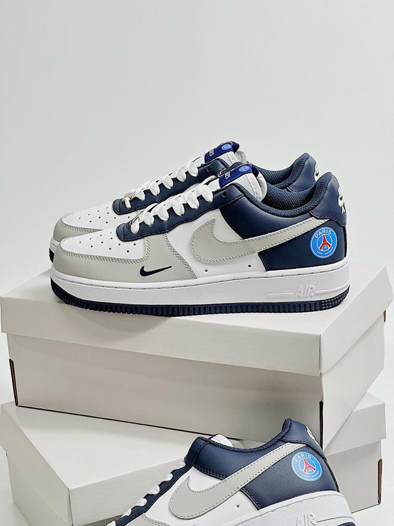 Giày Nike Air force 1 Navy Trắng Xám rep 11 siêu cấp like auth