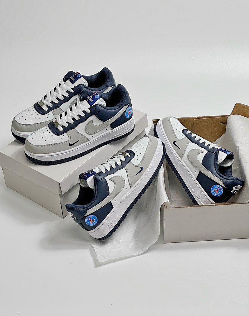 Giày Nike Air force 1 Navy Trắng Xám rep 11 siêu cấp like auth