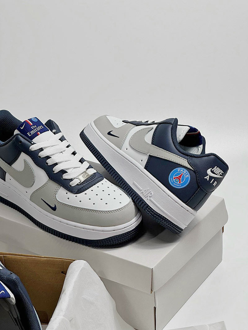 Giày Nike Air force 1 Navy Trắng Xám rep 11 siêu cấp like auth
