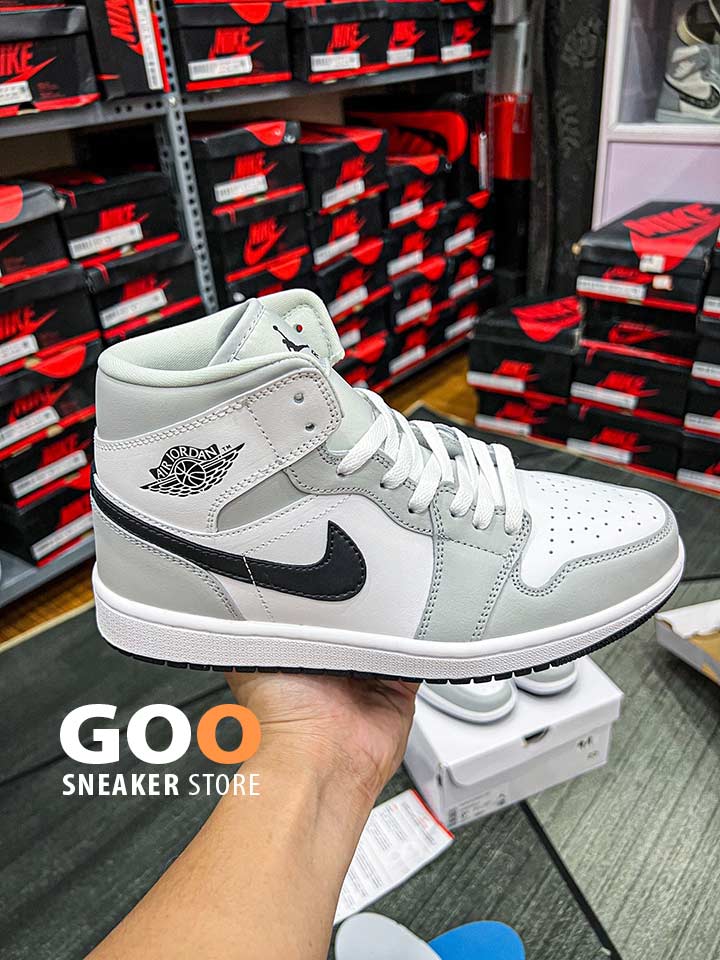 Jordan 1 Mid Light Smoke Grey 2.0 rep 11 siêu cấp