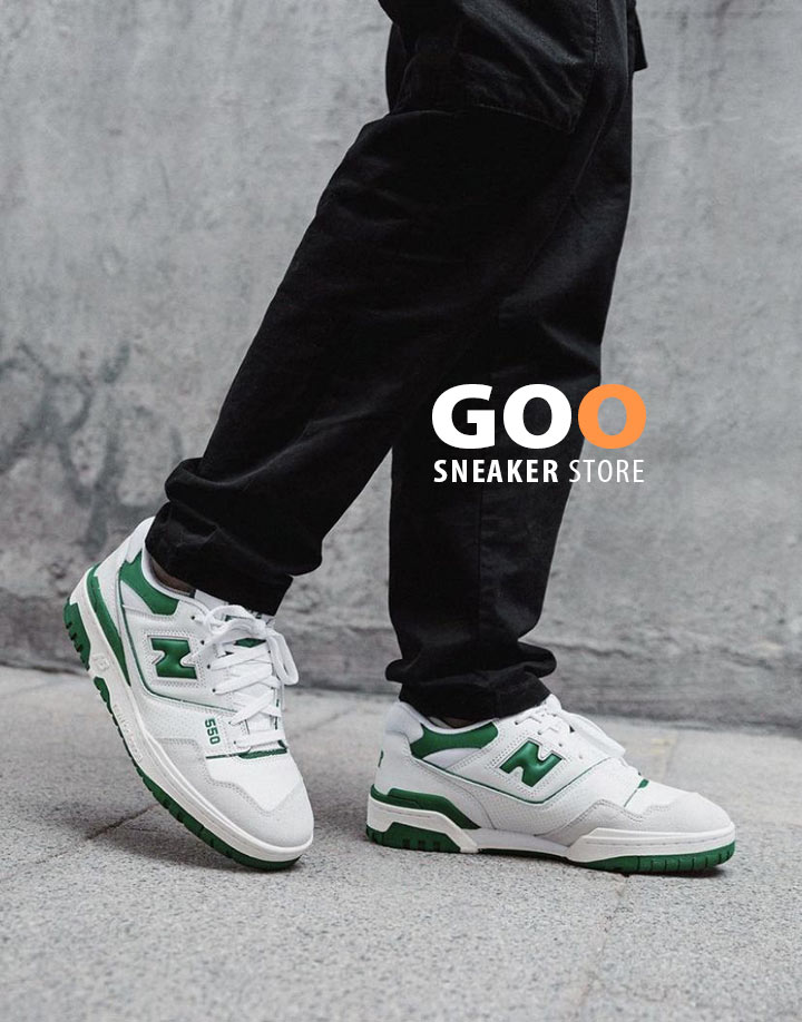 New Balance 550 White Green outfit