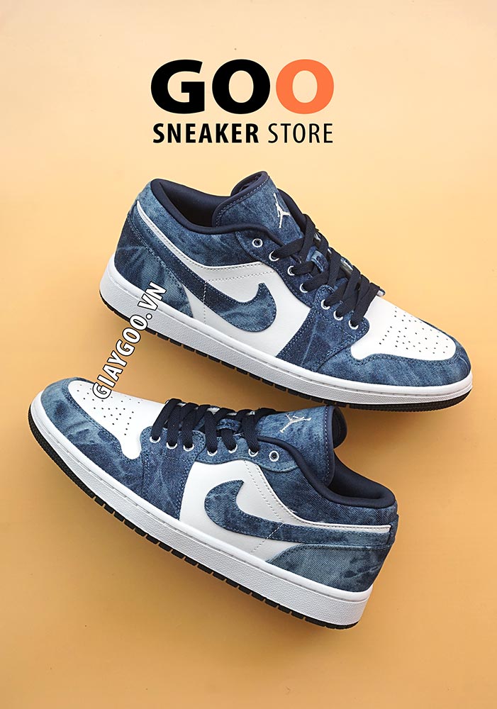 nike jordan 1 low washed denim