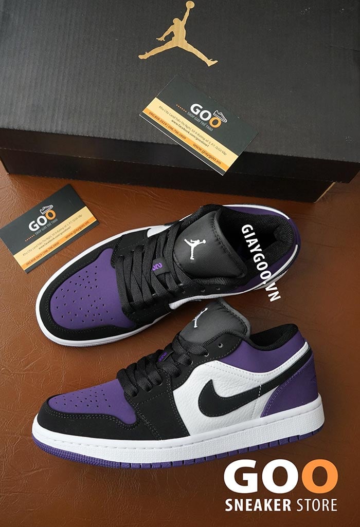 nike jordan 1 low court purple black