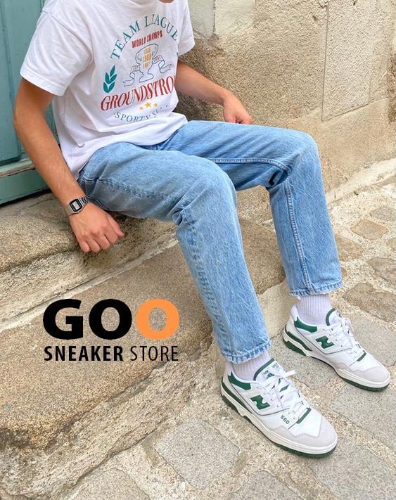 phối giày New Balance 550 White Green outfit